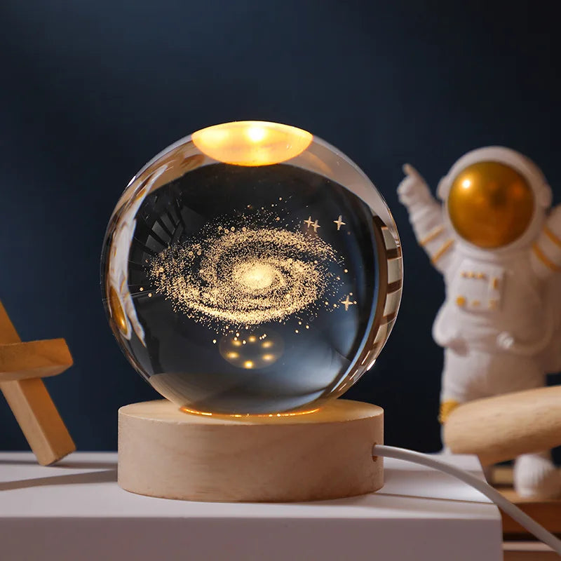 CosmoGlow™ 3D Galaxy Crystal Lamp