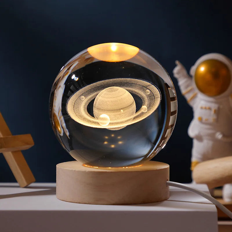 CosmoGlow™ 3D Galaxy Crystal Lamp