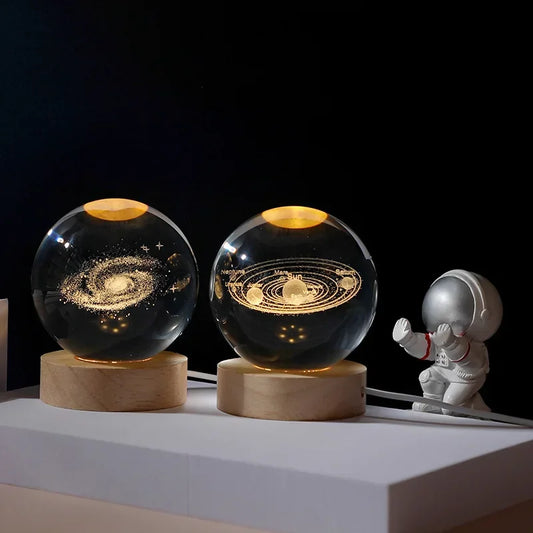 CosmoGlow™ 3D Galaxy Crystal Lamp