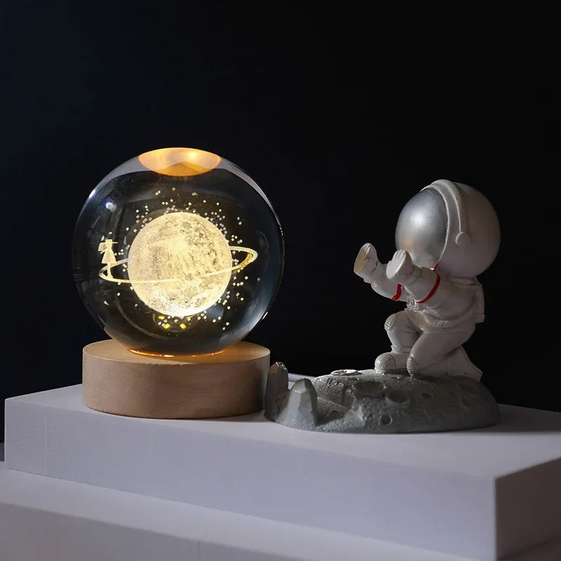 CosmoGlow™ 3D Galaxy Crystal Lamp