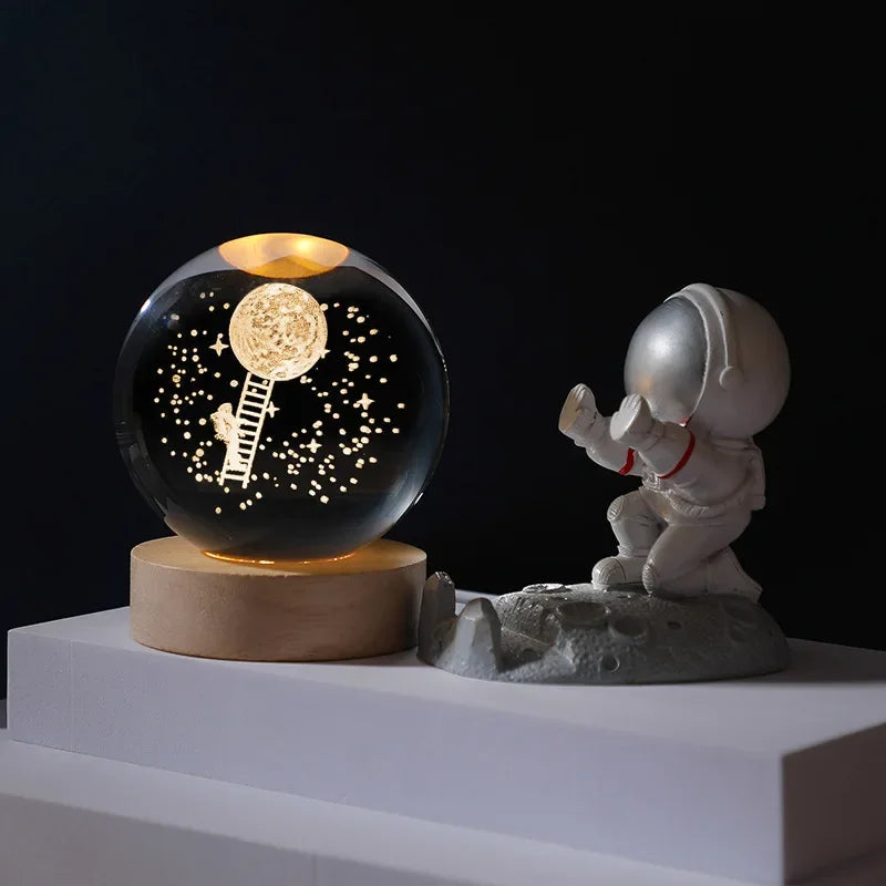 CosmoGlow™ 3D Galaxy Crystal Lamp